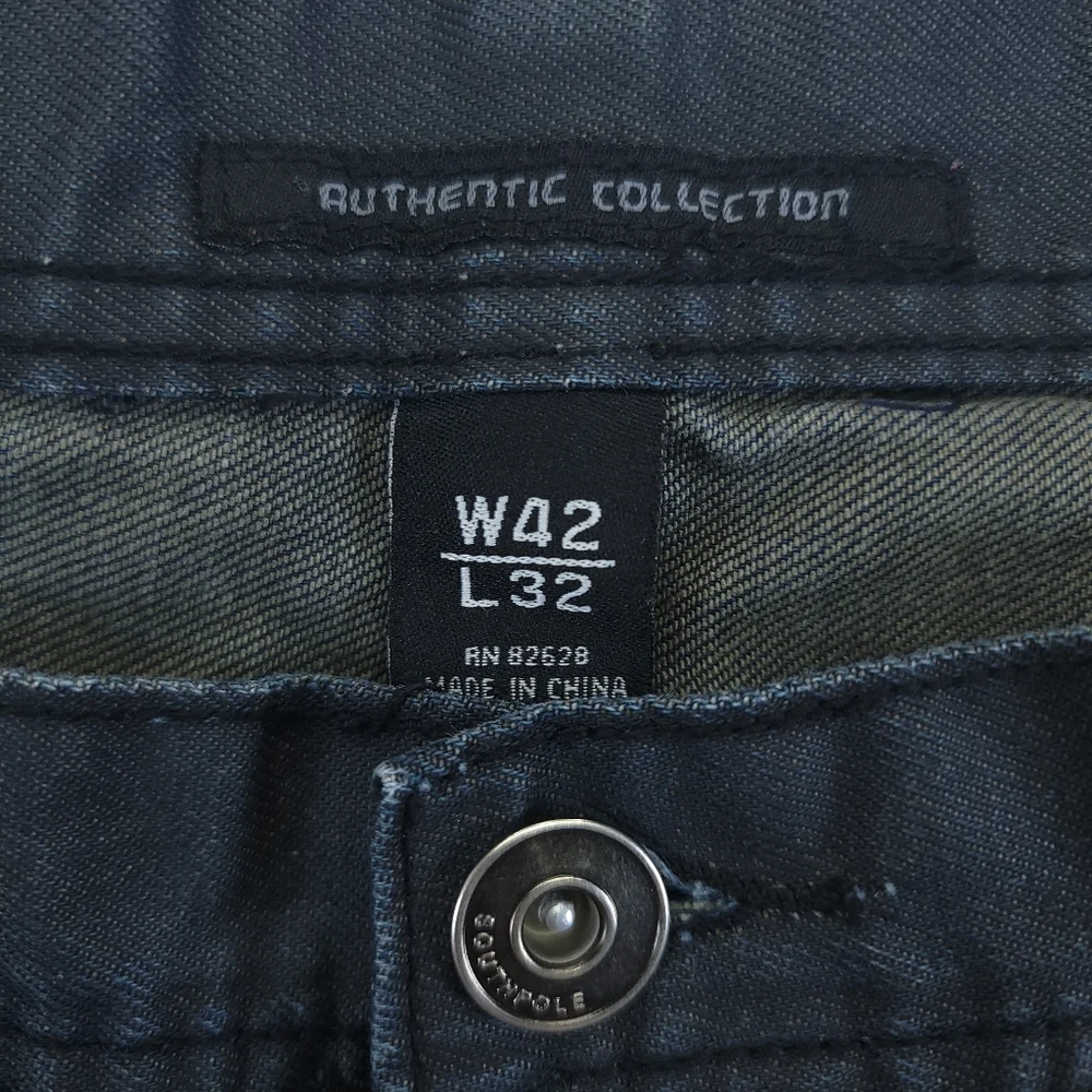 Southpole Jeans Dark Wash Black Denim Loose Baggy Size 42x32 (38x29.5) VTG